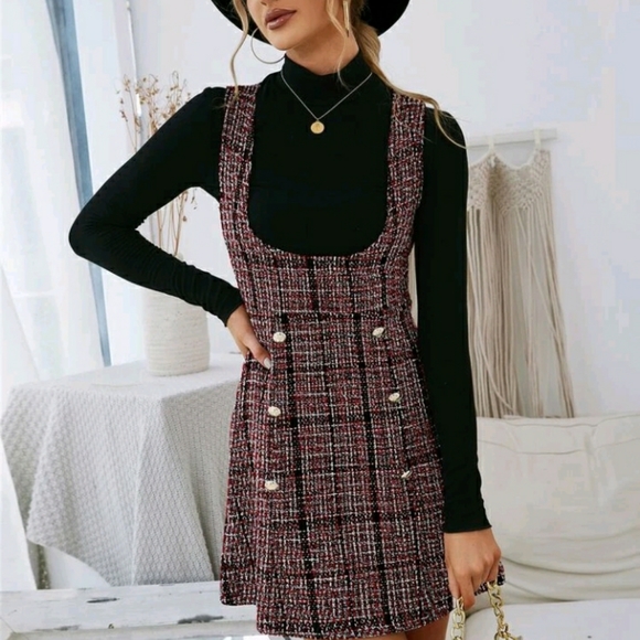 Shein Plaid Tweed Dress - Picture 5 of 8